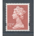 Great Britain Sc MH 280 1999 £1.5 red Machin Head stamp mint NH