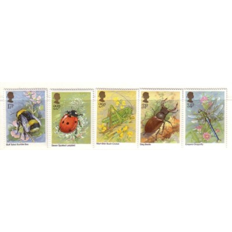 Great Britain Scott 1098-1102 1985 Insects stamp set mint NH