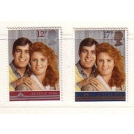 Great Britain Scott  1154-55 1986  Royal Wedding Pr Andrew stamp set mint NH