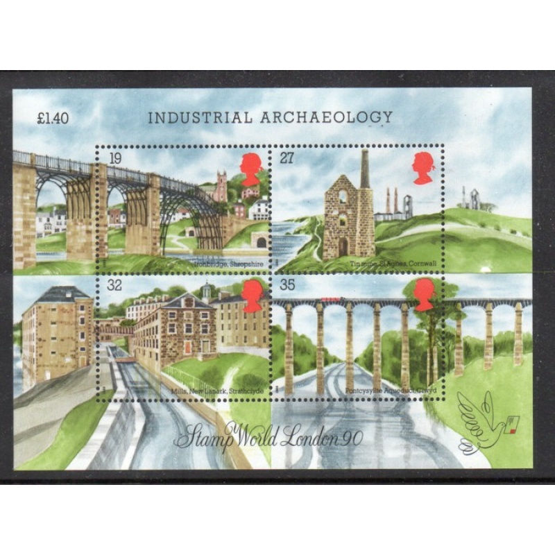 Great Britain Sc 1284 1989 Industrial Archaeology stamp sheet mint NH