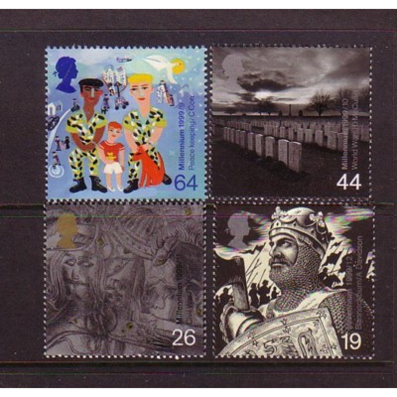 Great Britain Sc 1875-1878 1999 Soldiers Millennium stamp set mint NH