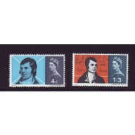 Great Britain Sc 444-445 1966 Robert Burns stamp set mint NH