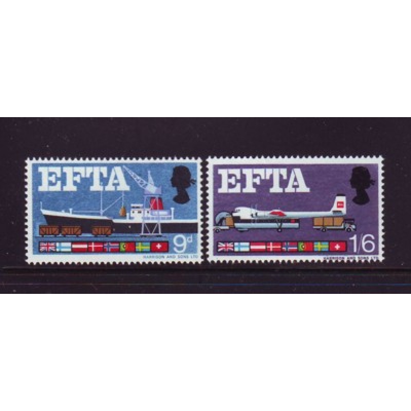 Great Britain Sc 480-481 1967 EFTA stamp set mint NH