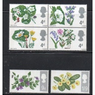 Great Britain Sc 488-493 1967 Flowers stamp set mint NH