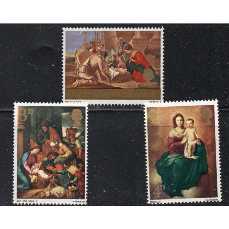 Great Britain Sc 522-524 1967 Christmas stamp set  mint NH