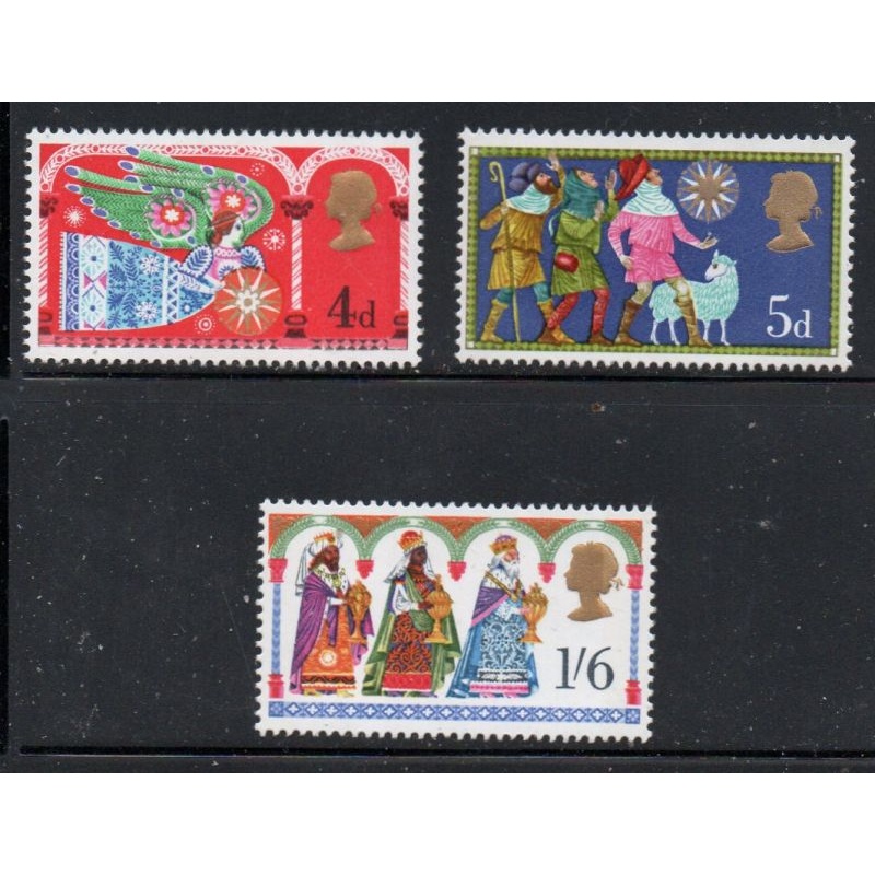 Great Britain Sc 605-607 1969 Christmas stamp set  mint NH