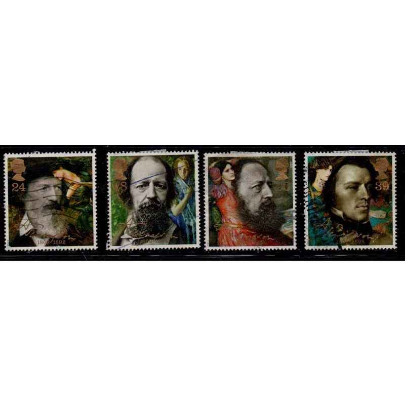 Great Britain Sc 1441-1444 1992 Alfred Lord Tennyson stamp set used