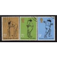 Great Britain Sc 694-696 1973 Cricket stamp set used