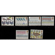 Great Britain Sc 821-826 1977 12 days of Christmas stamp set used