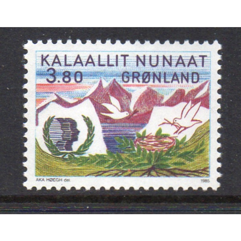 Greenland Sc 163 1985 Interntional Youth Year stamp mint NH