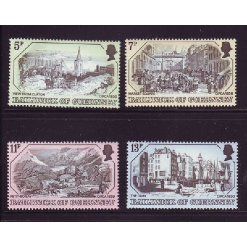 Guernsey Sc 157-160 1978 Old Print Views stamp set mint NH