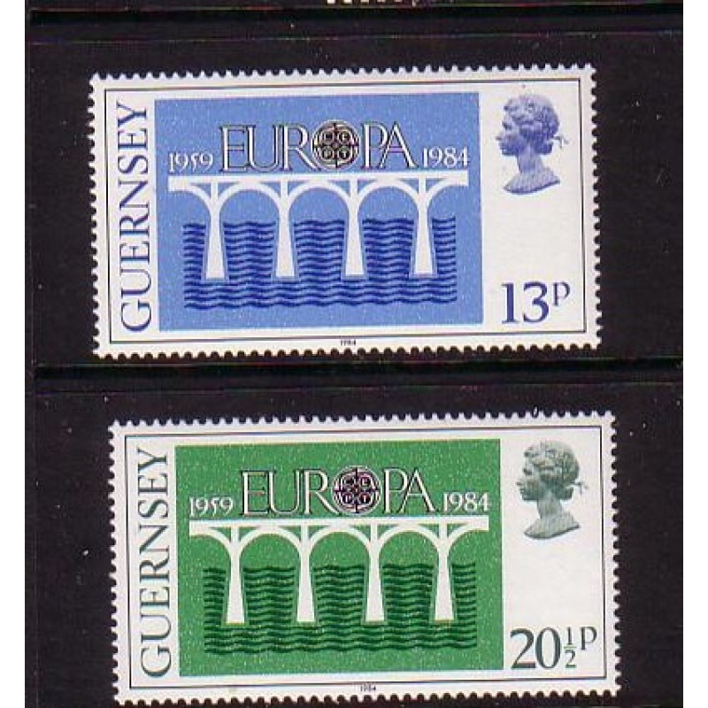 Guernsey Sc 281-282 1984 Europa stamp set mint NH