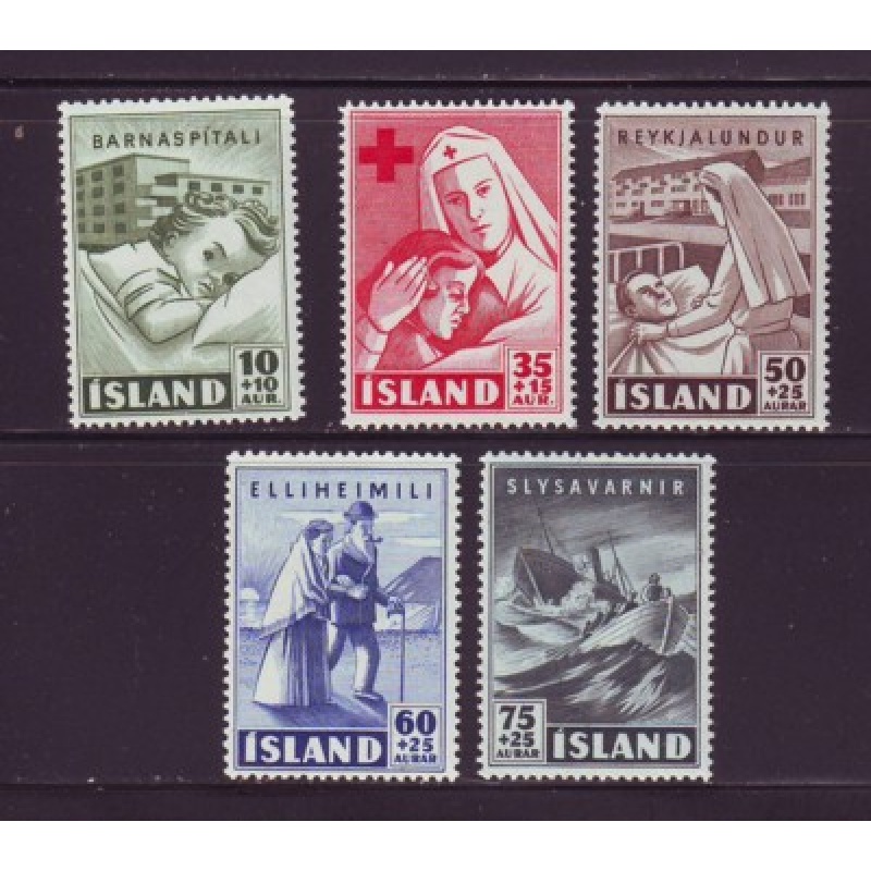 Iceland Sc B7-11 1949 Charity stamp set mint NH