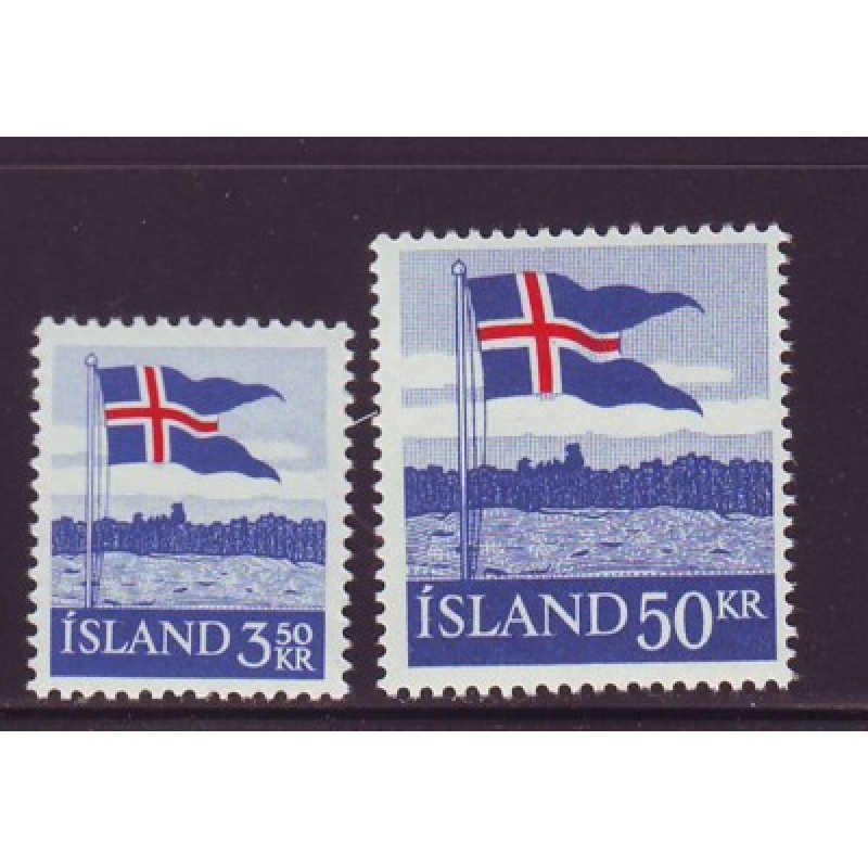 Iceland Sc 313-314 1958 Flag stamp set mint NH