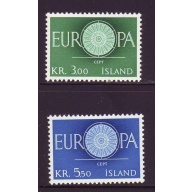 Iceland Sc 327-328 1960 Europa stamp set mint NH