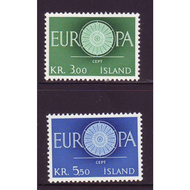 Iceland Sc 327-328 1960 Europa stamp set mint NH