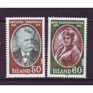 Iceland Sc 504-05 1977 Thoroddson & Bjarnhedinsdottir stamp set mint NH