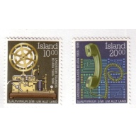 Iceland Sc 632-633 1986 Telephone Anniversary stamp set mint NH