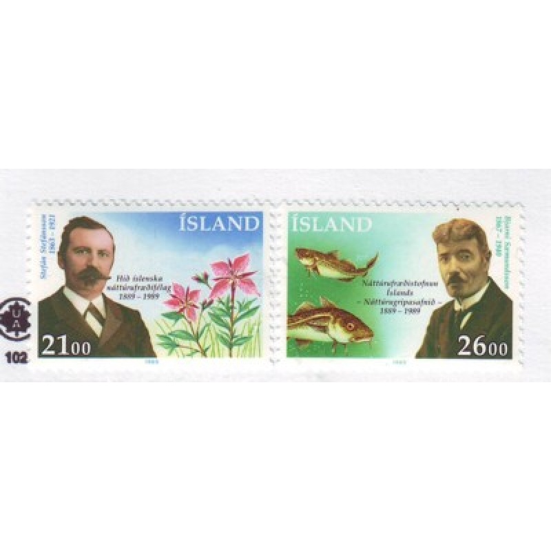 Iceland Sc 682-683 1989 Natural History Society stamp set mint NH