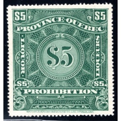 QP9, van Dam, $5, VF, MNG, VF/XF, Quebec Liquor Prohibition, Rich colour! Canada