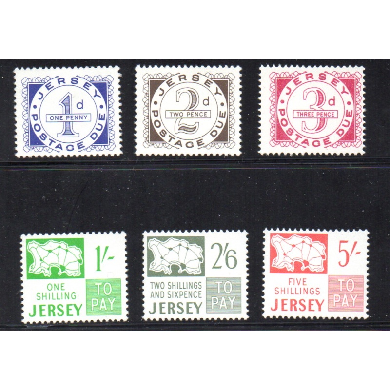 Jersey Sc J1-J6 1969 1st Postage Due stamp set mint NH