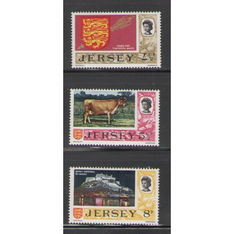 Jersey Sc 107-109 1974 Views new values stamp set mint NH