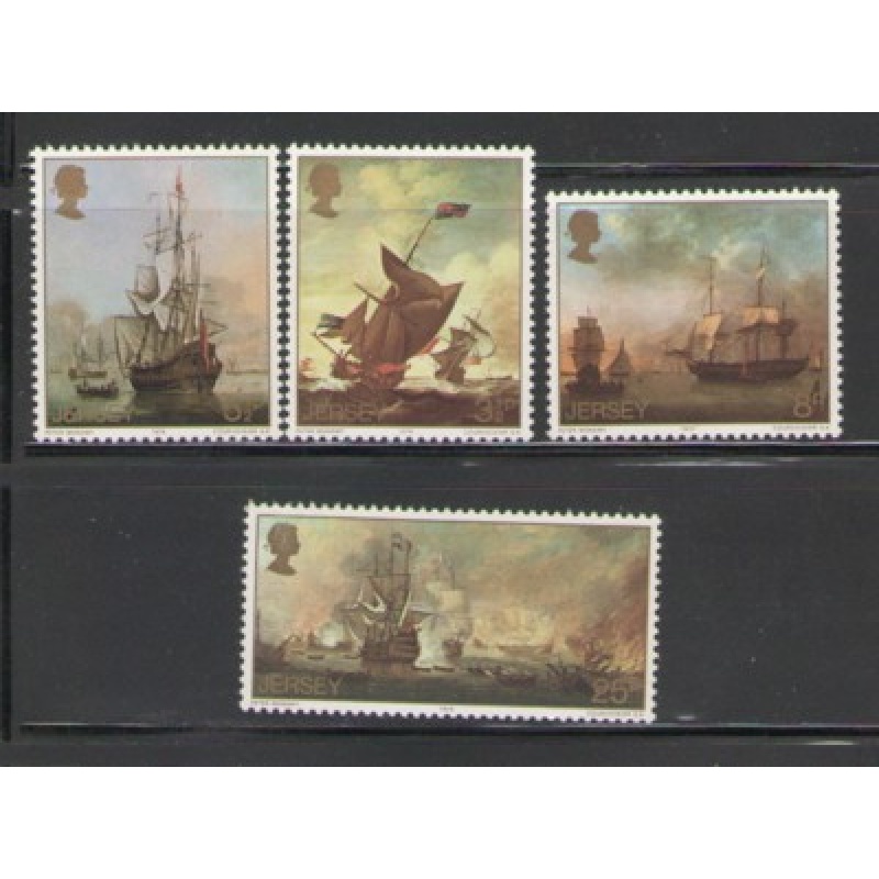 Jersey Sc 116-119 1974 Monamy Ship Paintings stamp set mint NH