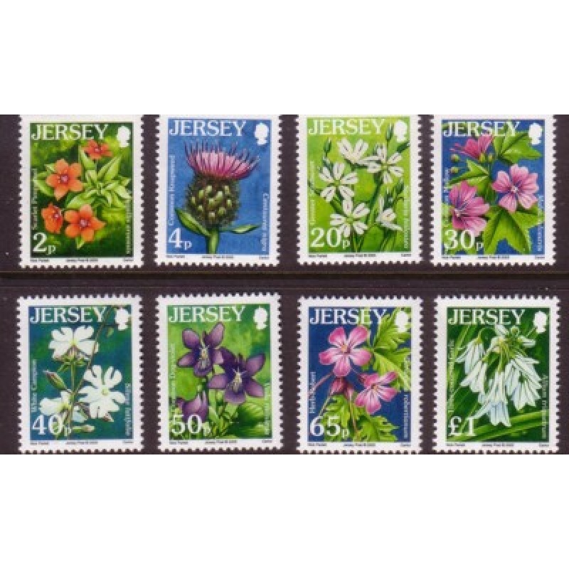 Jersey Sc 1170-1177 2005 Flowers stamp set mint NH