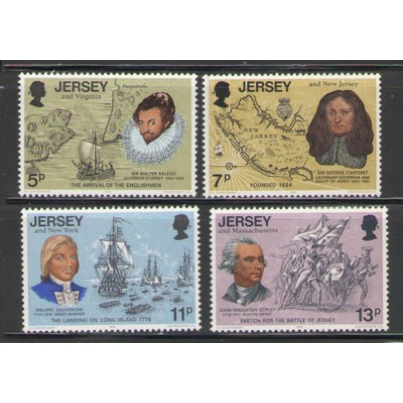 Jersey Sc 160-163 1976 US Bicentennial  stamp set mint NH