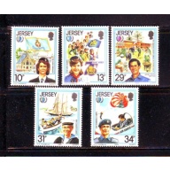 Jersey Sc  356-360 1985 International Youth Year stamp set mint NH