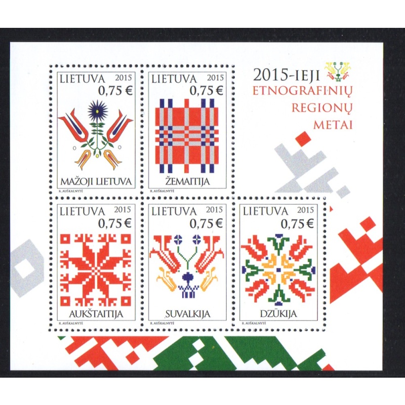 LIthuania Scott 1055 2015 Ethnographic Embroidery stamp sheet mint NH
