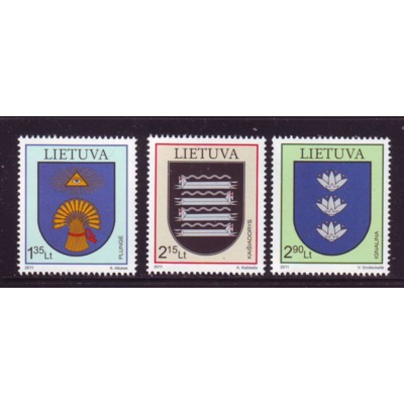 Lithuania Sc 945-947 2011 Coats of Arms stamp set mint NH