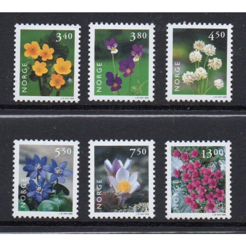 Norway Sc 1182-1187 1998 Flowers stamp set mint NH