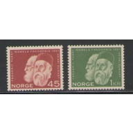 Norway Sc 401-402 1961 Passy & Dunant Nobel Prize Winnersstamp set used