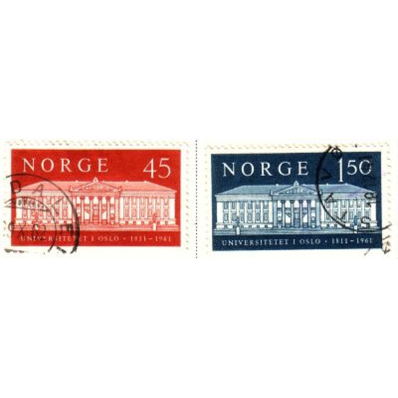 Norway Sc 395-396 1961 Oslo University Anniversary stamp set used