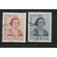 Norway Sc 431-432 1963 Collett, Author, stamp set used