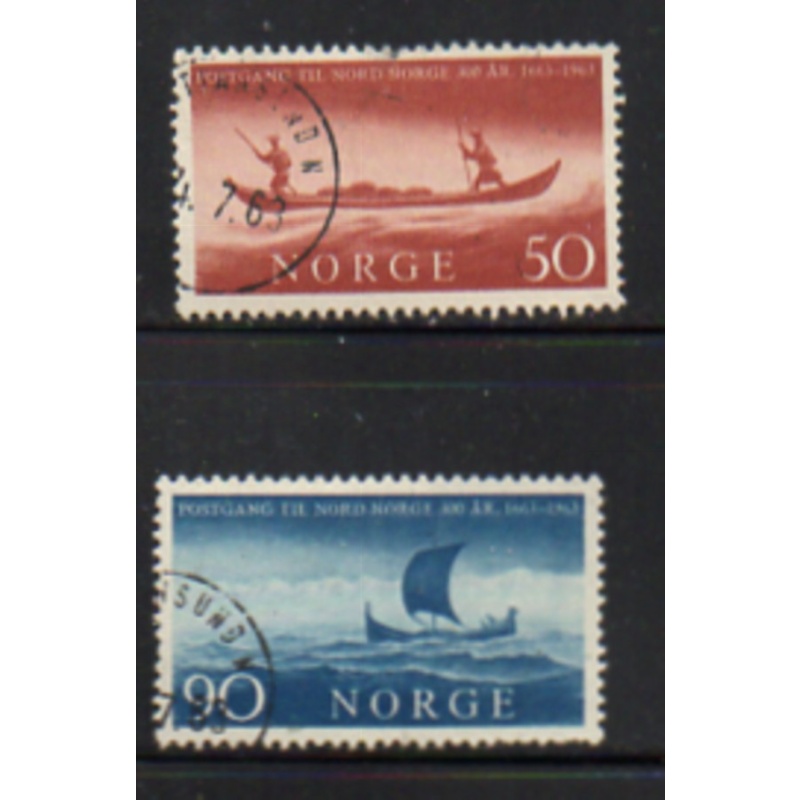 Norway Sc 437-438 1963 Northern Postal Service stamp set used