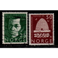 Norway Sc 450-451 1964 Oslo Workers Society stamp set used