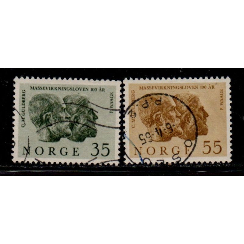 Norway Sc 452-453 1964 Law of Mass Action stamp set used