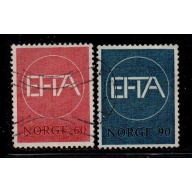 Norway Sc 500-1 1967 EFTA stamp set used