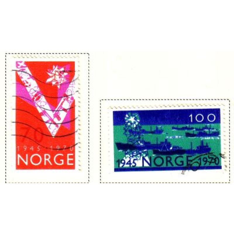 Norway Sc 555-56 1970 25th Anniversary Liberation stamp set used