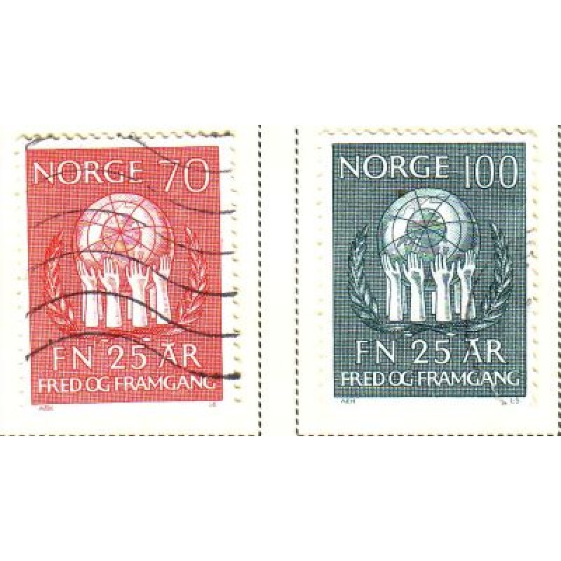 Norway Sc 560-61 1970 25th Anniversary United nations stamp set used