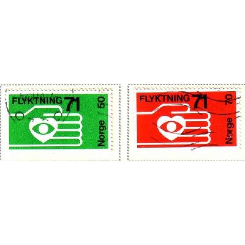 Norway Sc 572-573 1971 Refugees stamp set used