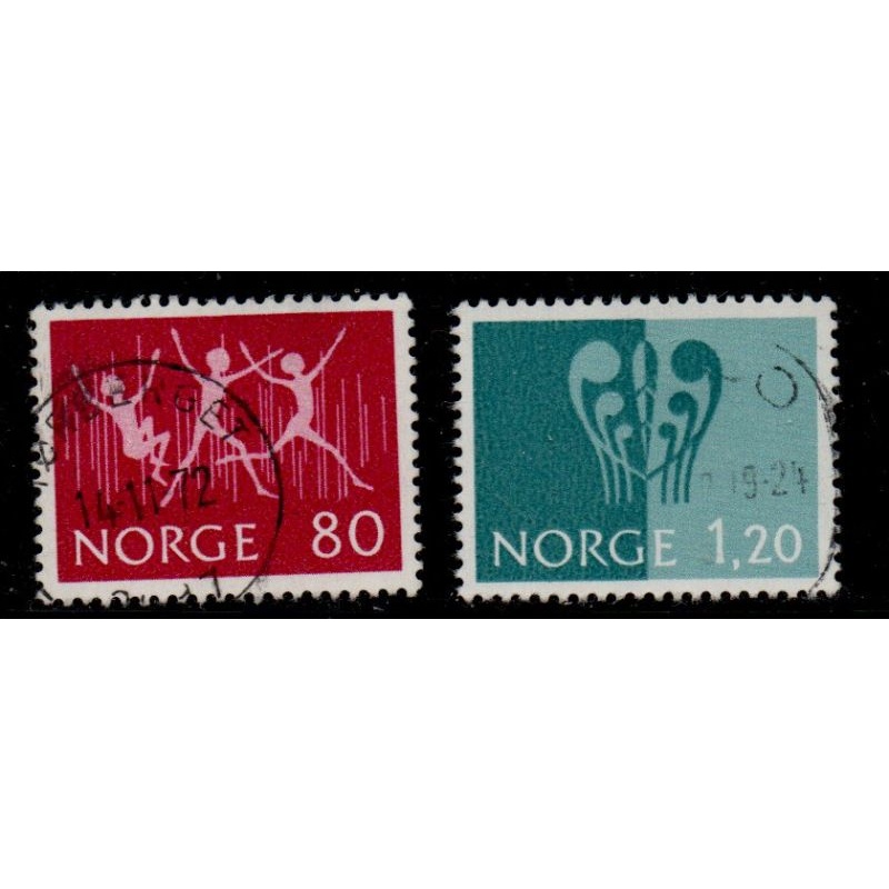 Norway Sc 592-593 1972 INTERJUNEX 72 Exhibition stamp set used