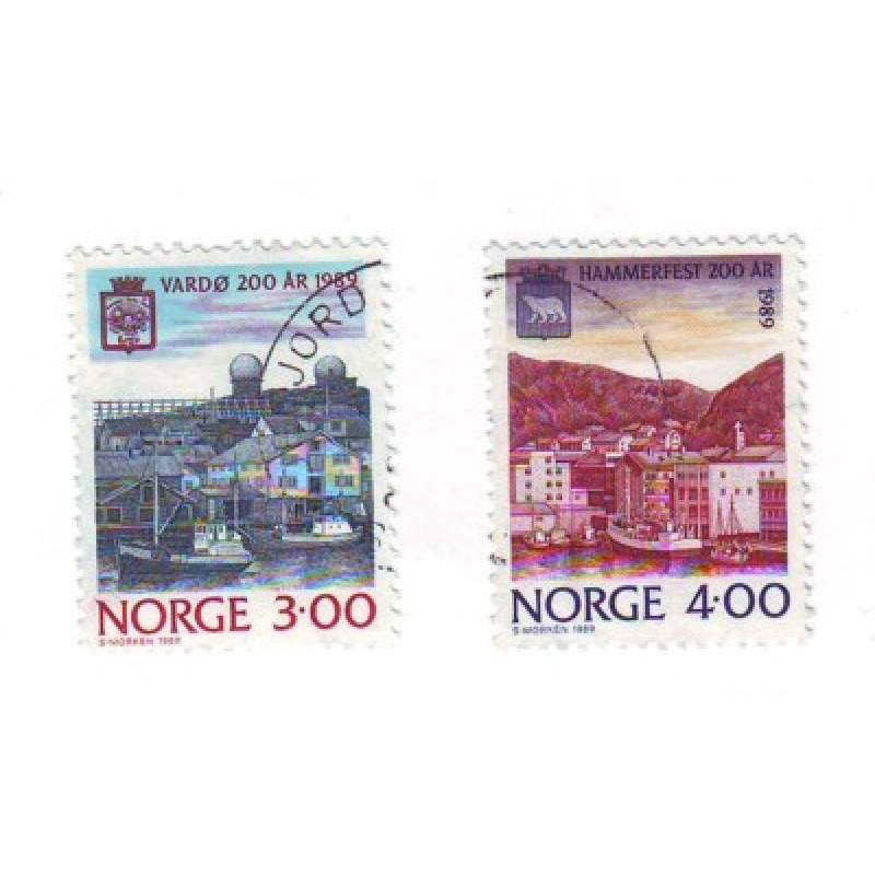 Norway Sc 938-939 1989 Port Cities Anniversaries stamp set used