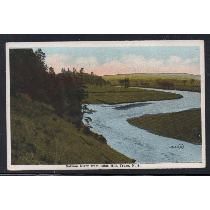 Valentine & Sons colour PC Salmon River from Bible Hill, Truro, N.S. unused