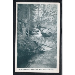 Black & white PC Johnston's Canyon Creek, Banff, Canadian Rockies unused