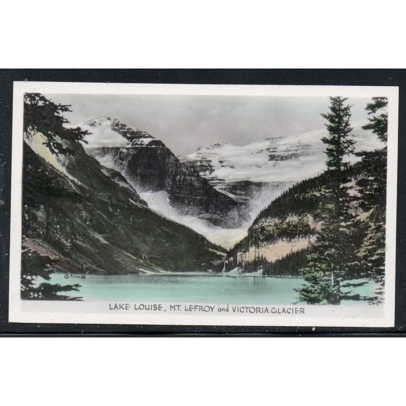 Real Photo Colour PC Lake Louise, Mt Lefroy Victoria Glacier unused