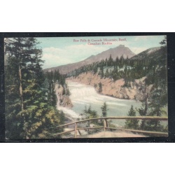 Linen era Colour PC Bow falls & Cascade Mountain Banff unused