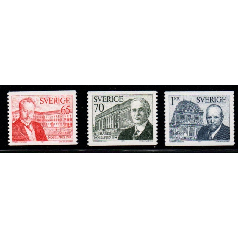 Sweden Sc 1103-1105 1974 Nobel Prize Winners stamp set mint NH